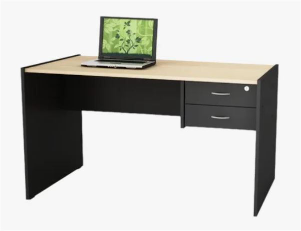 ESCRITORIO DE OFICINA 1,30 MTS C/2 CAJONES NEGRO/HAYA PIRO